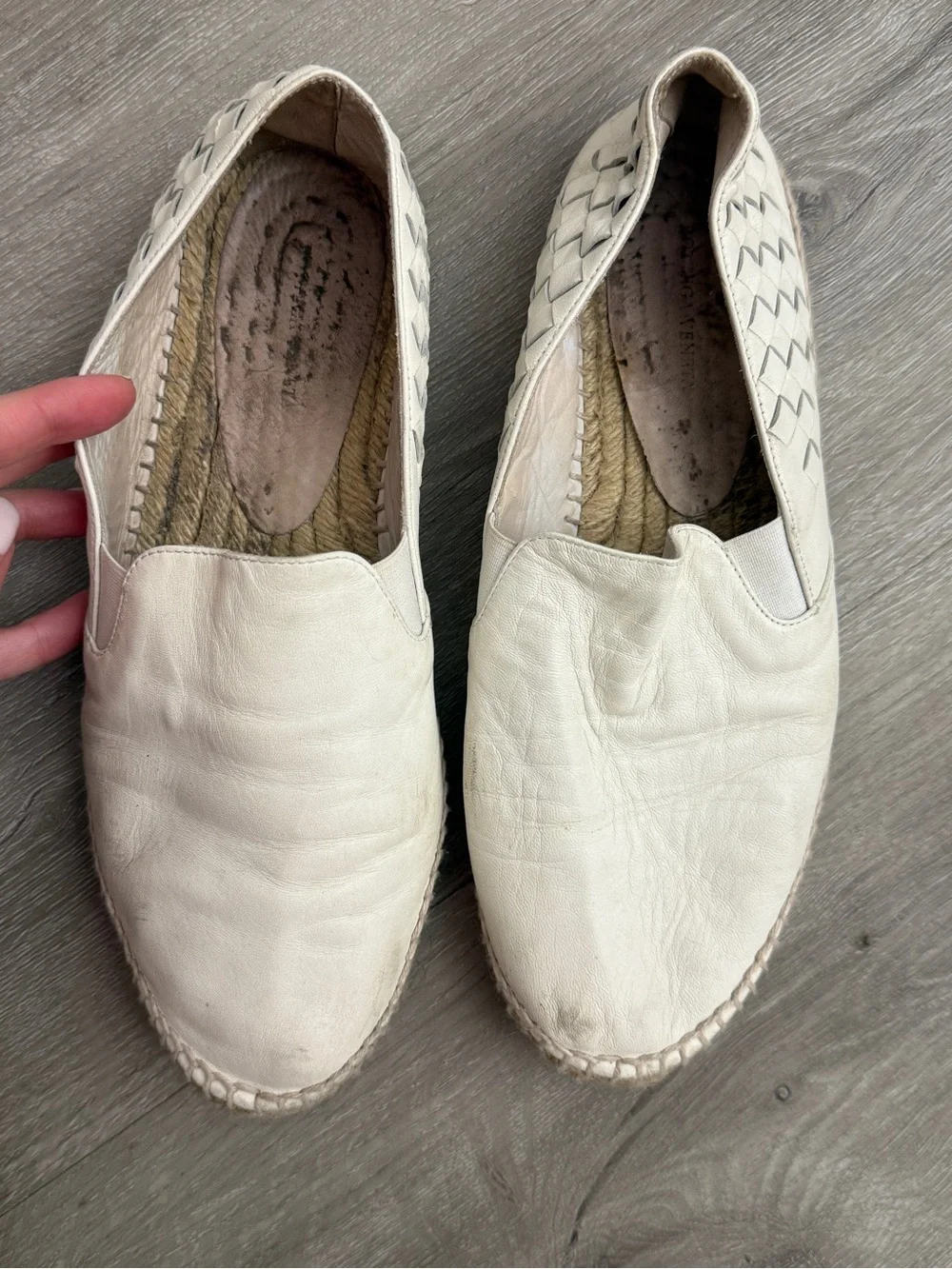 Bottega Veneta Cream Intrecciato Leather Espadrilles size 40